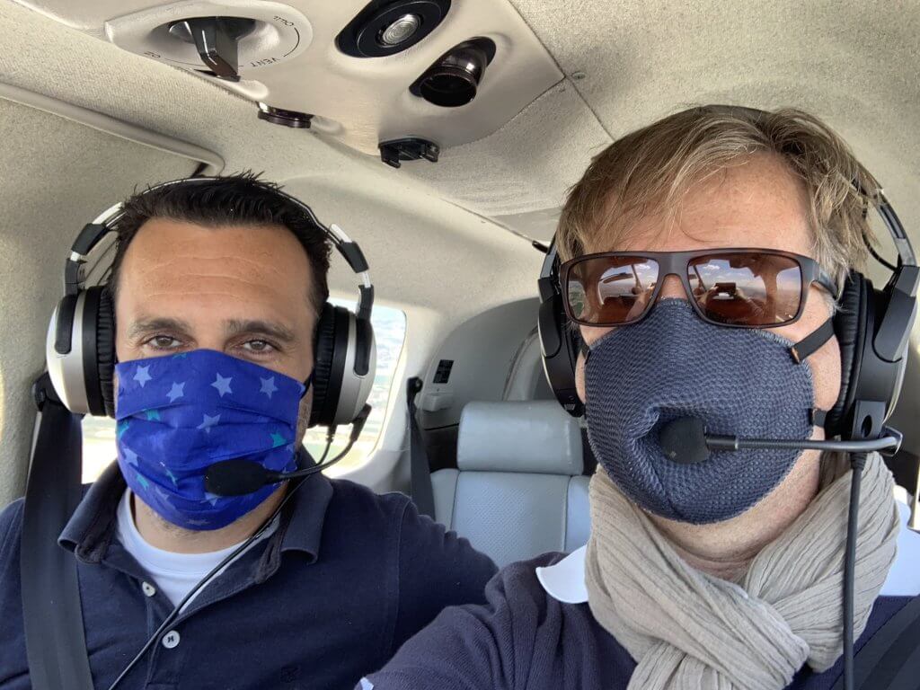 Flying with a mask and gloves